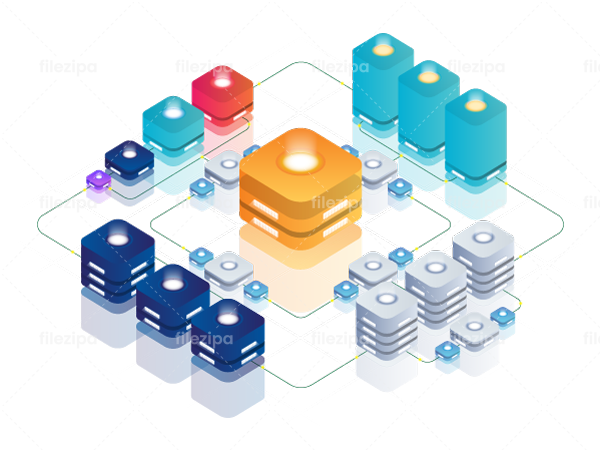 Isometric Server Illustration preview